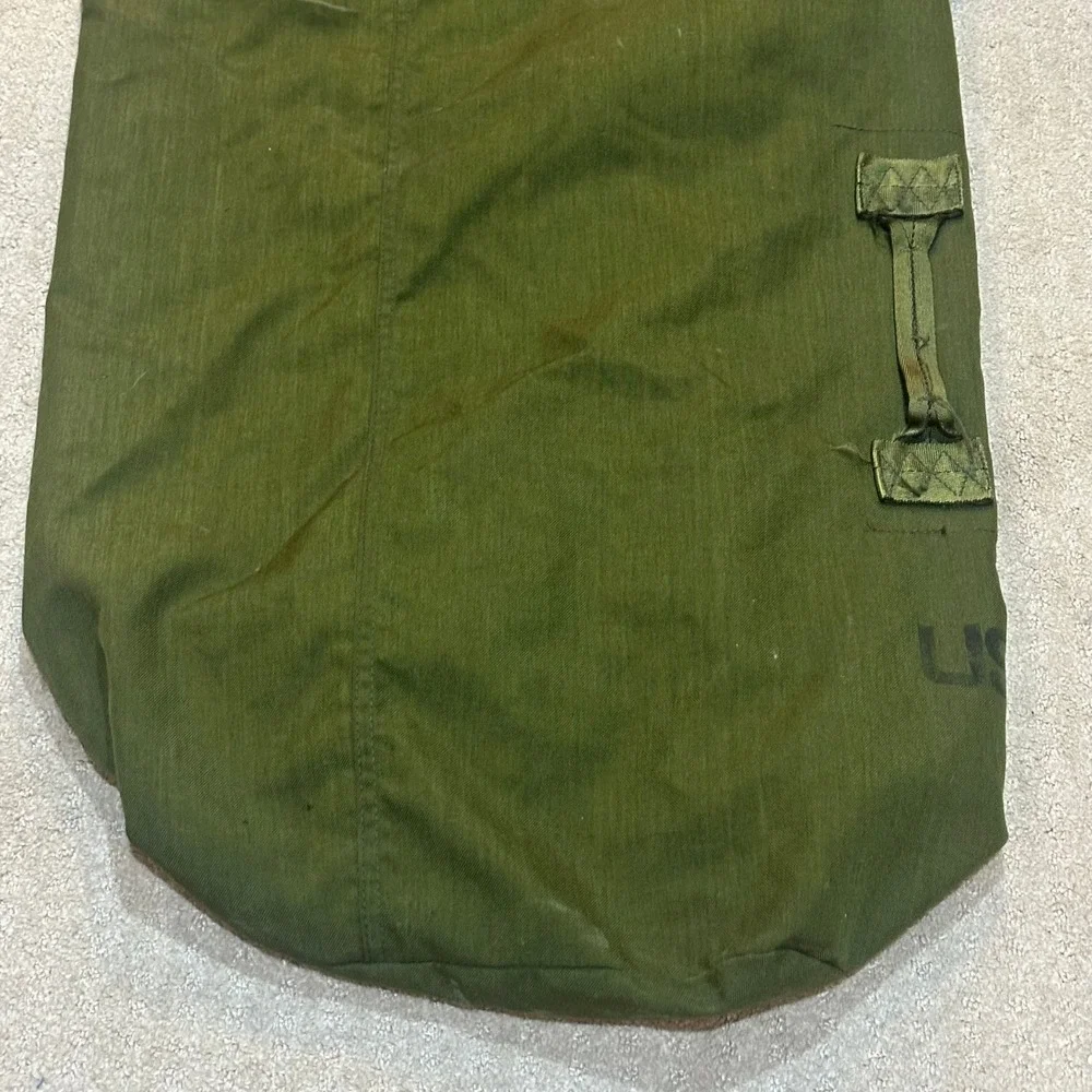 Vintage US Military Duffle Bag Olive Drab Canvas Sea Bag Backpack Large USGI